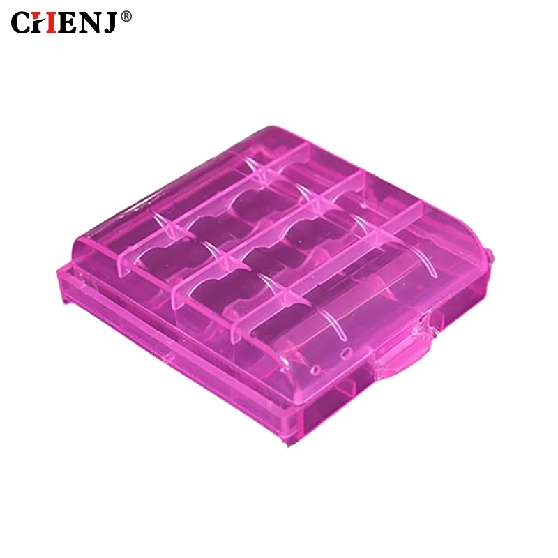 Picture 5: Battery Box Coloful Battery Holder Case 4 AA AAA Hard Plastic Storage Box Cover For 14500 10440 Battery Organizer Container