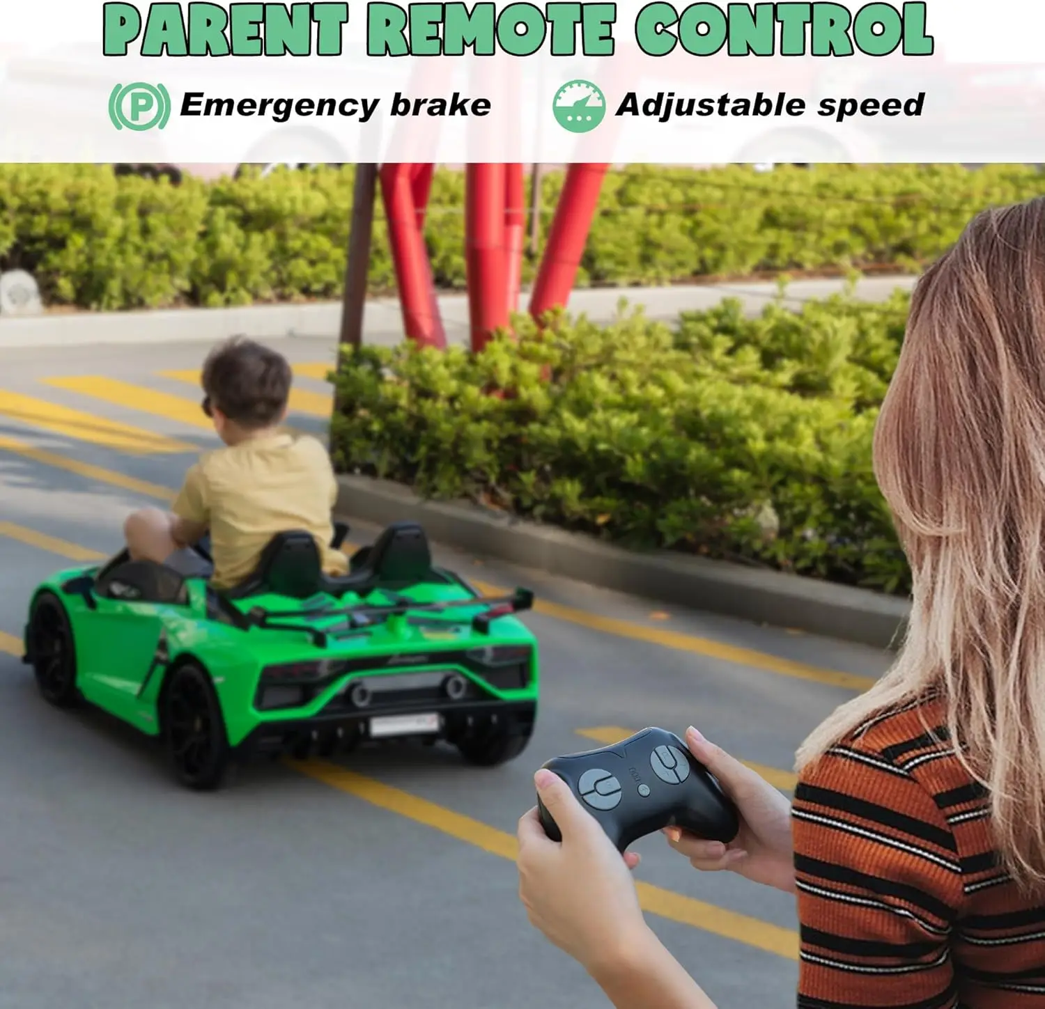 2-miejscowy samochód elektryczny dla dzieci 24 V, szybki, 13 km/h, samochód sportowy do driftu z siedzeniami ze skóry PU i regulowanym pasem bezpieczeństwa, 2