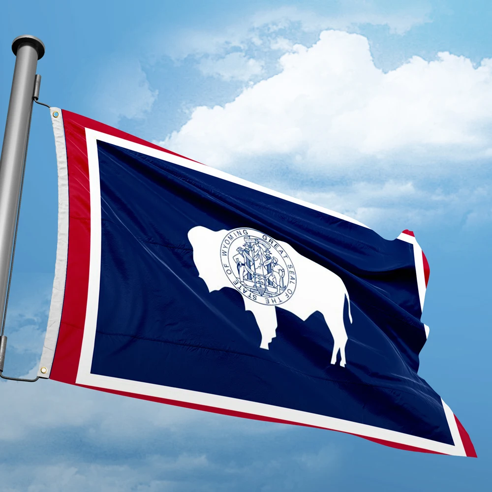 Wyoming Flag 3* 5FT 90*150CM USA States Flags Design Custom Indoor Outdoor Decor Banners  Polyester UV Resistance Double Stitch