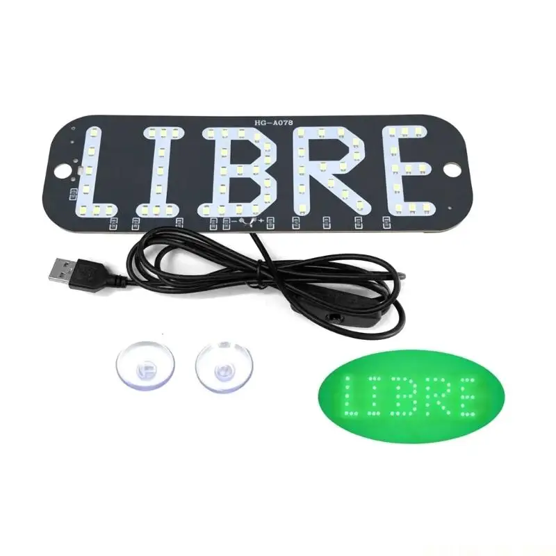 J0MA Car Windshield Cab LED Display Sign, Availability Board with Suction Cup Mount and Corded Power Control Use