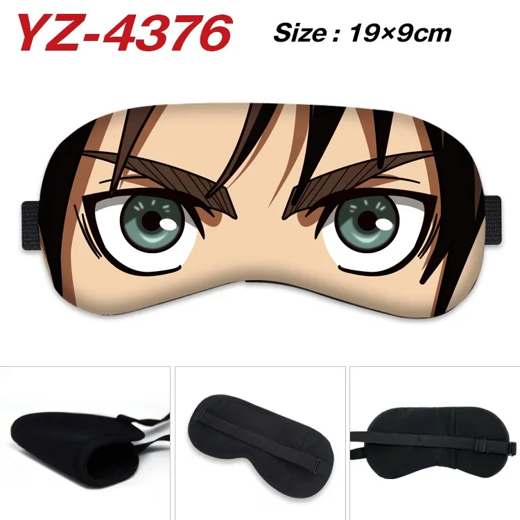 Anime Eye Mask Attack on Titan Eren Mikasa Armin Levi Cartoon Lightproof For Sleeping Reduce Swelling Animation Eyes Masks