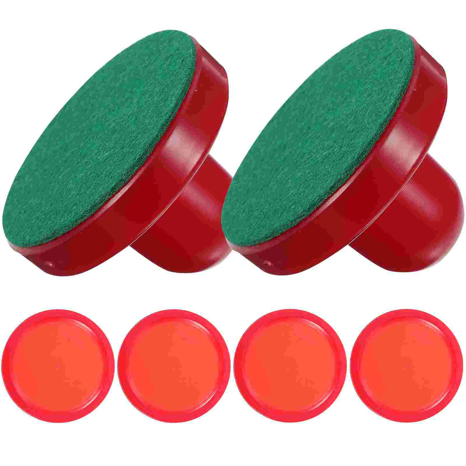 

8 PCS Air Hockey Pushers and Pucks Handles Paddles Instant Red Replacement Child