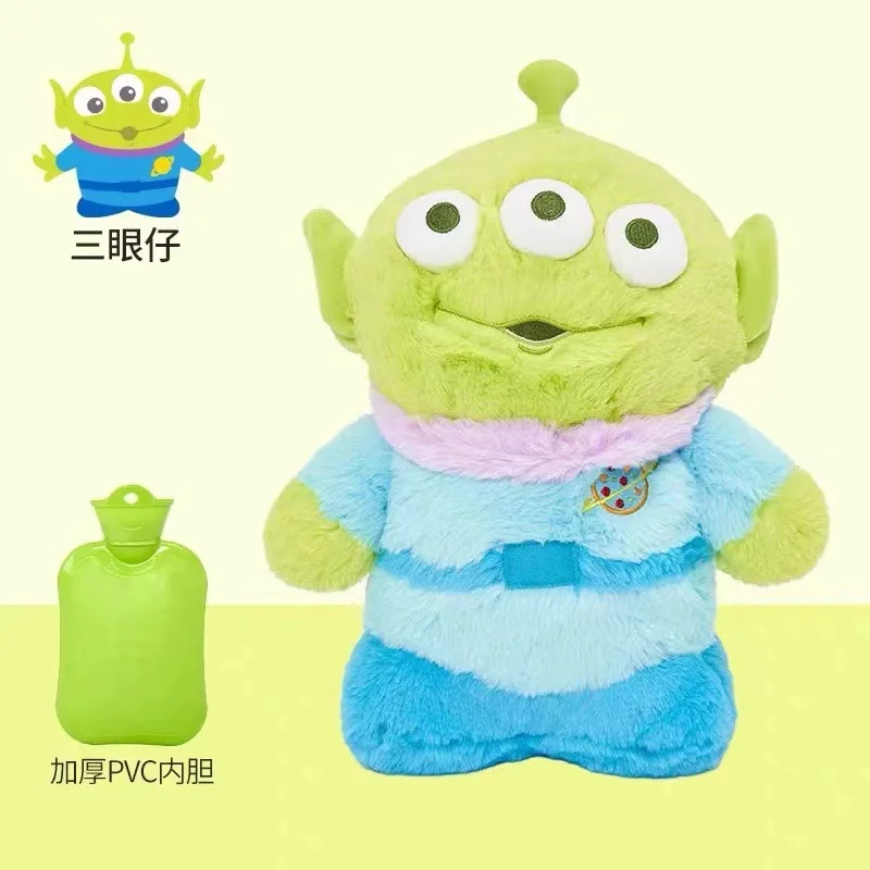 Disney Monster Plush Toy Anime Alien Soft Water Filling Hand Warmer AlienThree Eyed Monster Doll Cute Christmas Birthday Gift