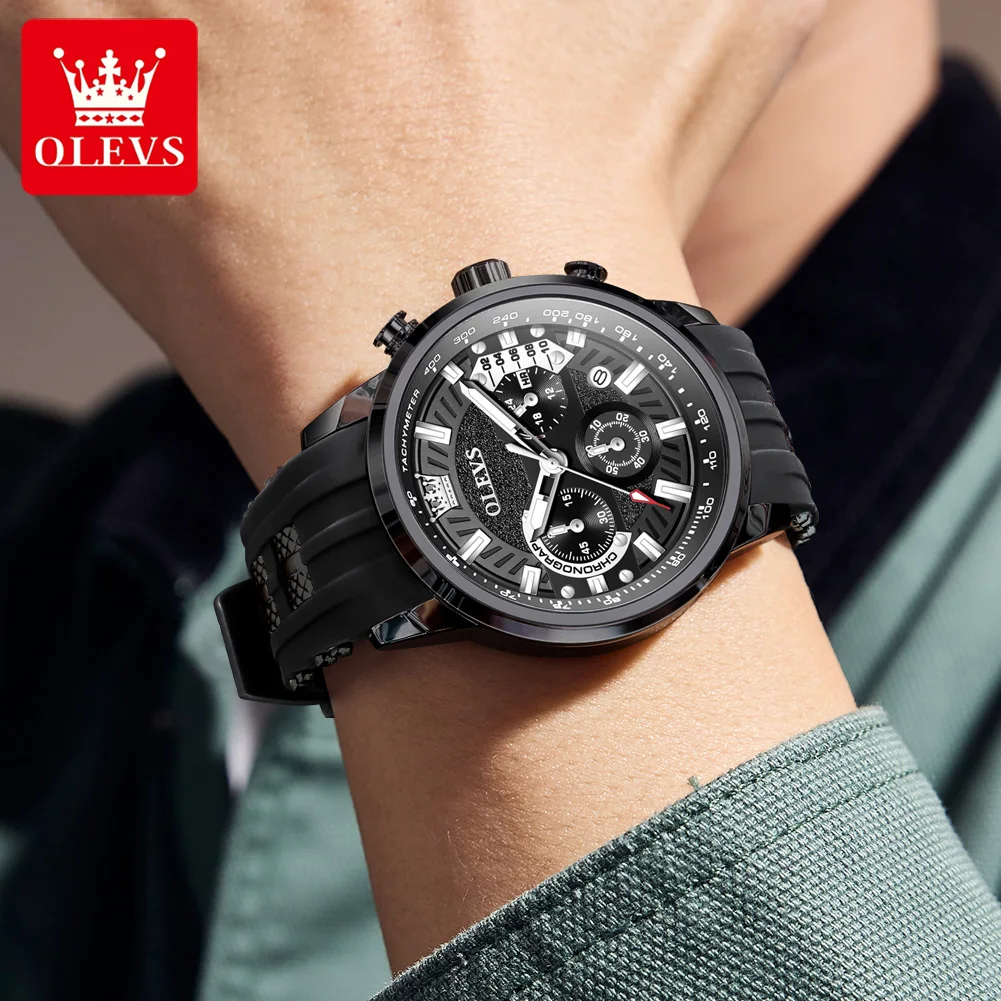 OLEVS 3690 Men Watch Elegant Luxury Sport Quartz Watch Scale Waterproof Luminous Automatic Date Ladies Moon Watch Gifts Original