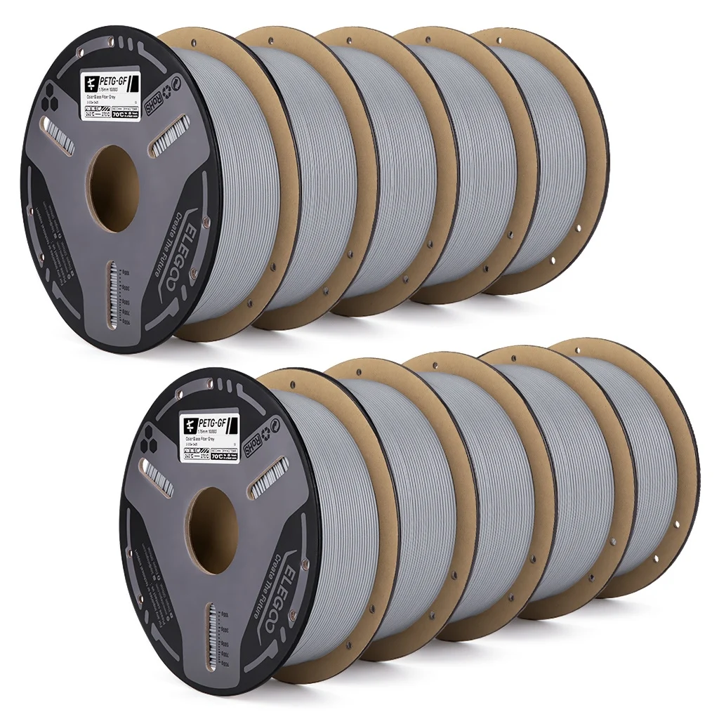 ELEGOO PETG-GF Glass Fiber Filament 1.75mm Gray 1KG,High Stiffness,Electrical Insulation,Fits for Most FDM 3D Printers gallery 6