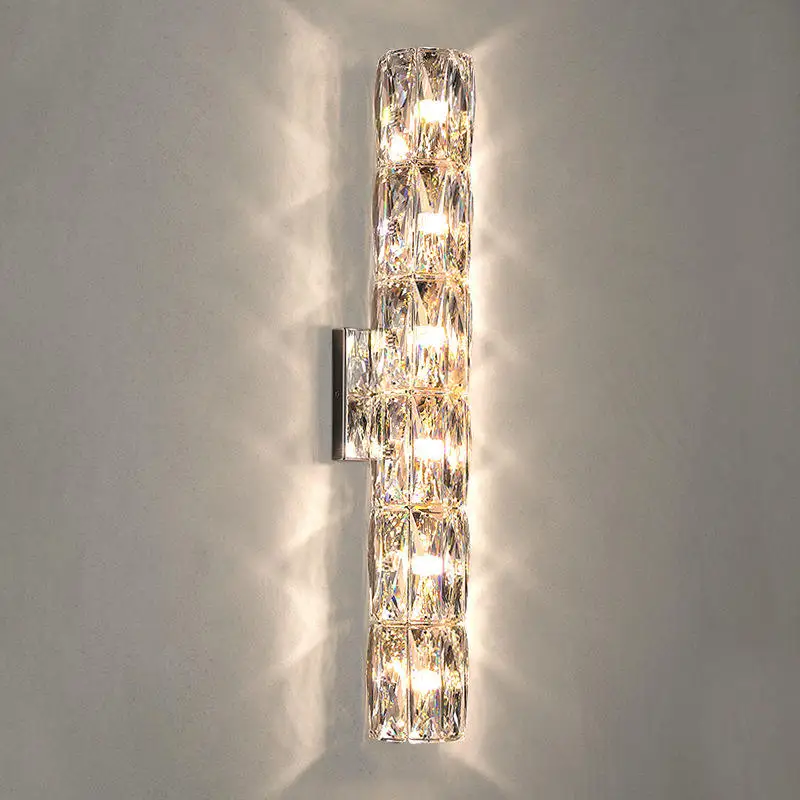 Modern Wall Light 90 G4 Switch Control Beautiful Transparent Stainless Steel Gold Crystal Chrome