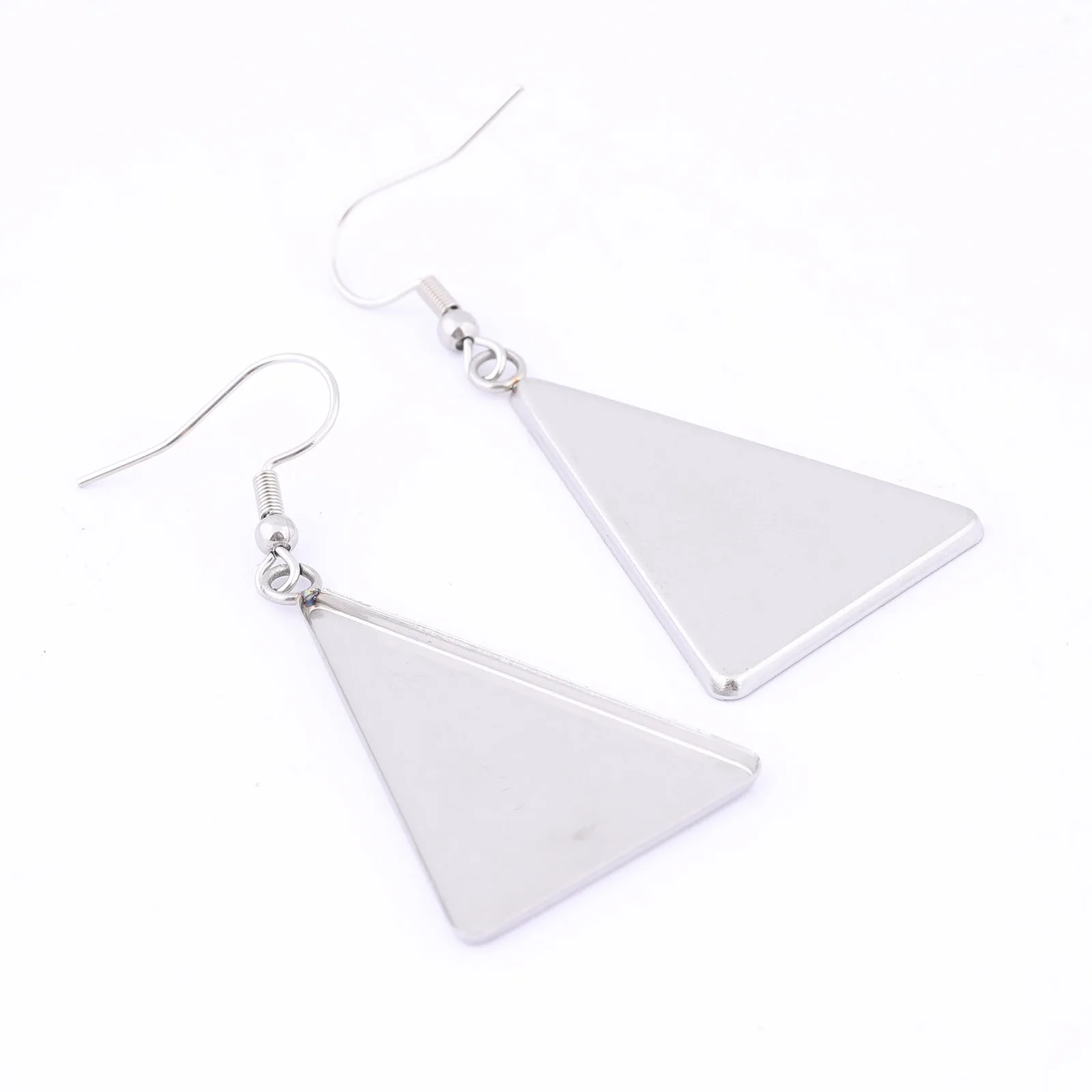 10pcs Triangle 23x33mm Cabochon Earring Base Blanks Dangle Diy Ear Hooks Findings For Jewelry Making Supplies