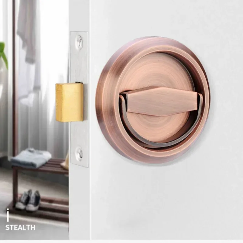 Anneau de traction en acier inoxydable, serrure invisible, serrure de porte invisible intérieure dissimulée simple et double face, serrure de porte intégrée