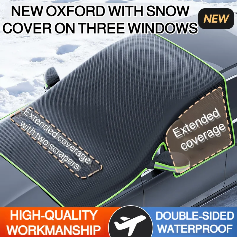 

Передний снежный чехол для автомобиля, чехол на лобовое стекло, ткань Оксфорд, солнцезащитный козырек, антимороз, антифриз, автомобильный получехол, 4 ремня + 6 магнитов, автомобильный чехол