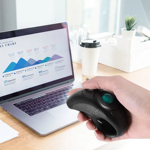 Imagen 2 del producto Ratón Trackball inalámbrico Digital de 2,4 GHz, diseño ergonómico, uso de dedo, ratón óptico de mano para Android TV PC