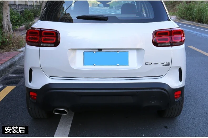 Car Side Body Strip / Rear Tailgate Door Strip Decor Cover Trim For Citroen C5 Aircross 2018 - 2022 Stainless Steel Accessories