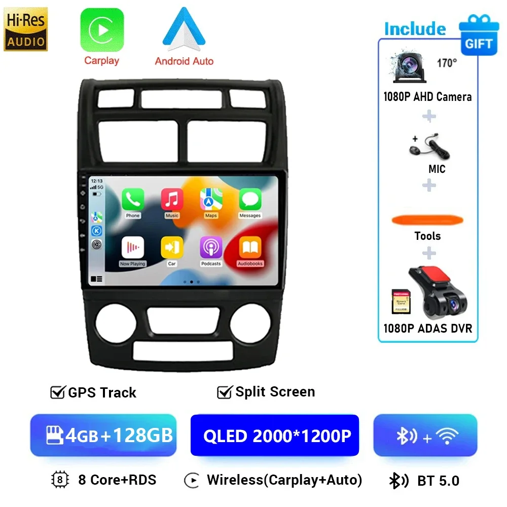 Autoradio voor Kia Sportage 2 2007 2008 2009 Multimedia Speler 2 Din Android 16 Carplay Auto Stereo GPS DVD Head Unit 5G WIFI