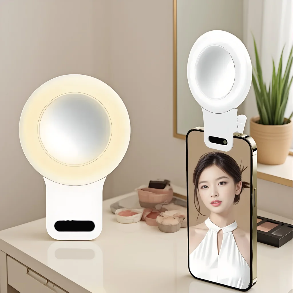 

Светодиодная кольцевая лампа для селфи, портативная мини-лампа с USB-зарядкой для мобильных телефонов, для видео и фотосъемки