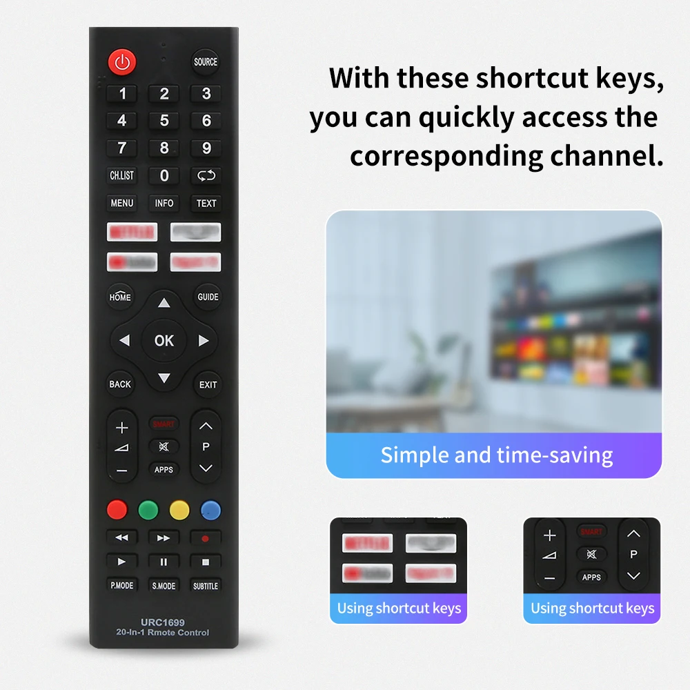 Universal URC-1699 Remote Control for Samsung, LG, Sony, Philips, Sharp, Panasonic, Toshiba,Hisense, Skyworth, Sanyo,Grundig