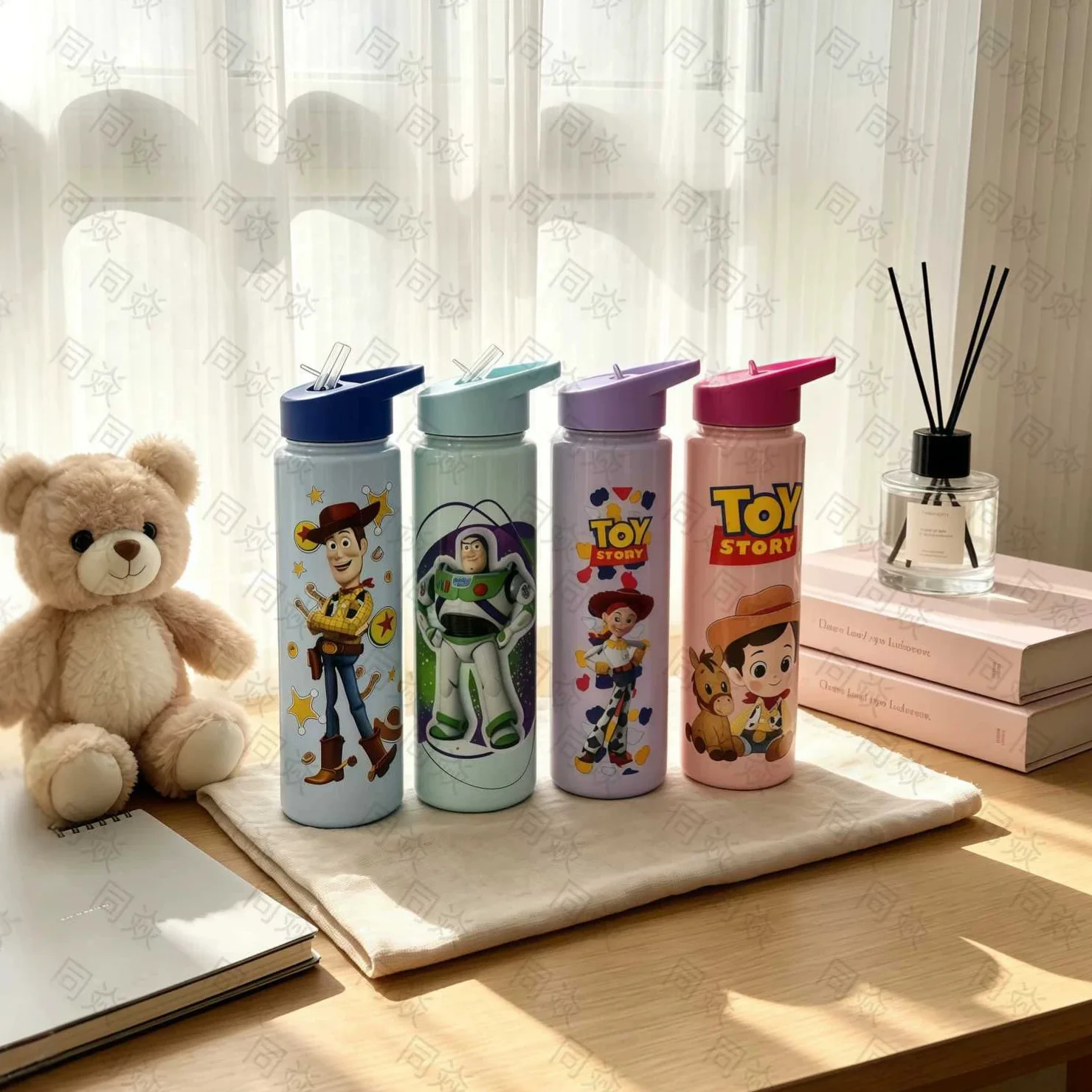 Toy Story Solid Color Cup 700ml Cute Universal Straw Water Cup Gift