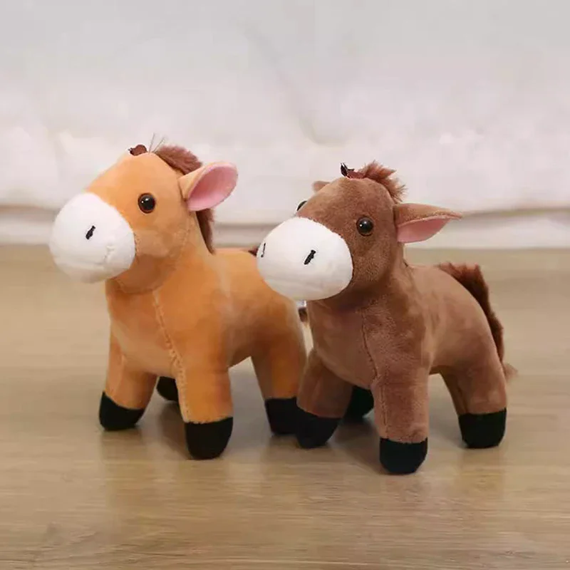 

Stuffed Animal Horse Key Ring Horses Plush Cartoon Animal Pendant Backpack Ornaments Hanging Decor Donkey Small Doll