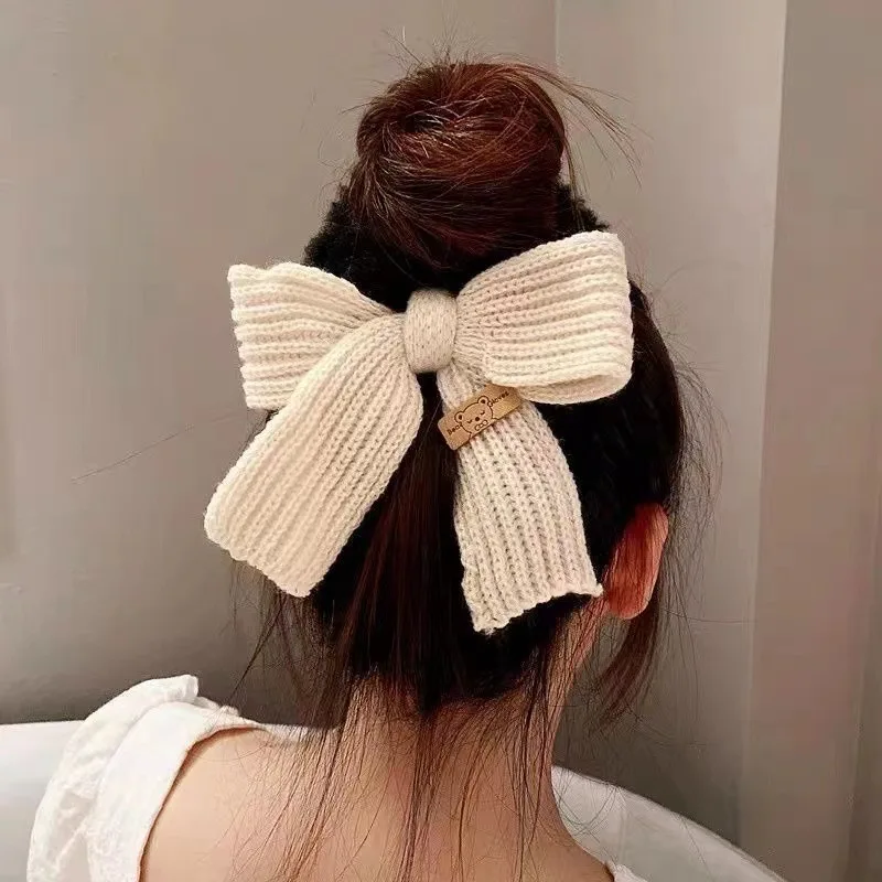 FANYIN Winter Bow Hair Scrunchies for Women Girls Cute Plush Elastic Hair Band Multicolor Rubber Band Hair Accessories Headdress