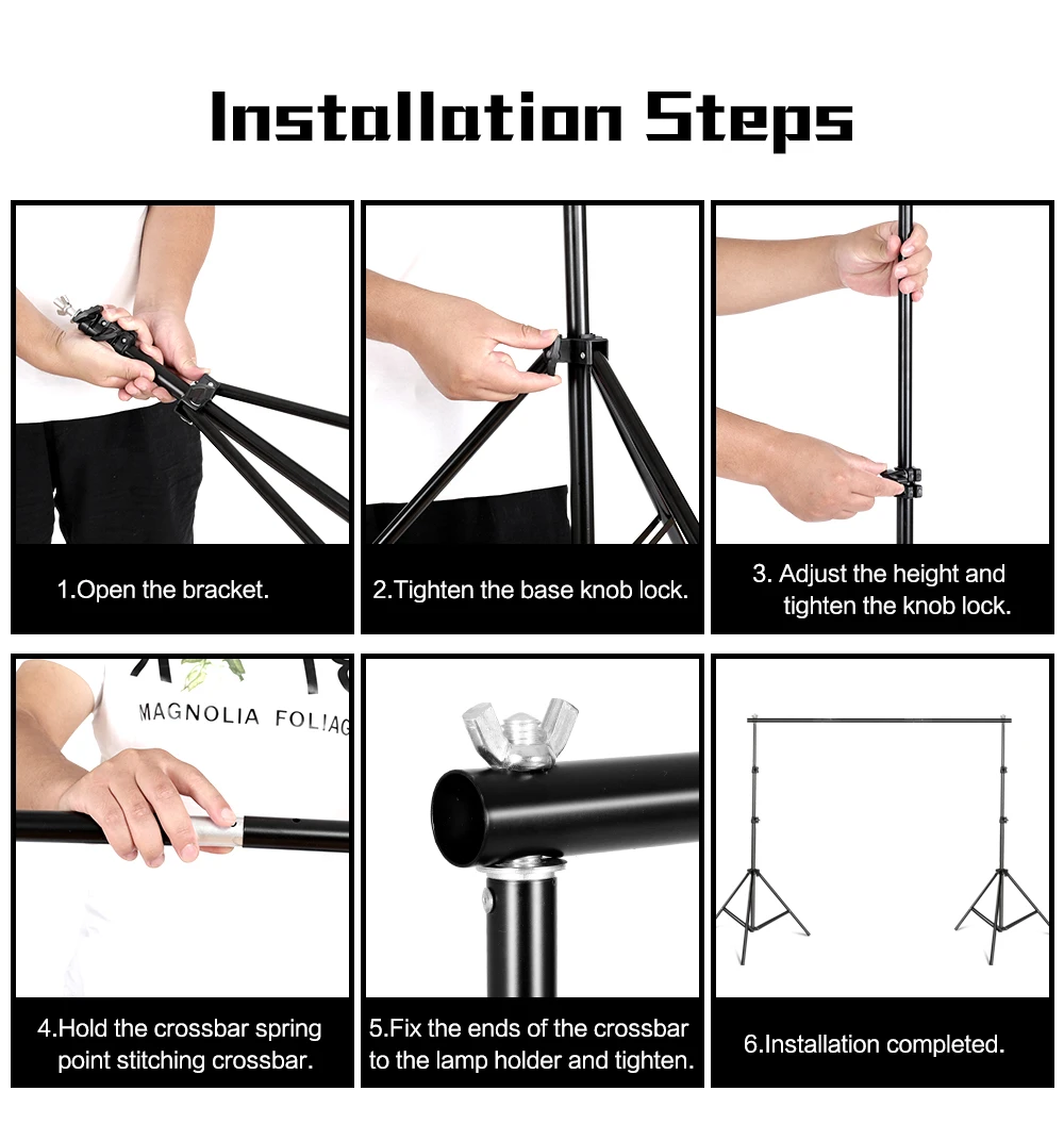 SH Background Stand Support System 2.6M x 3M/8.5ft x 10ft Kit with Carrying Case For Muslins Backdrops,Paper and Canvas