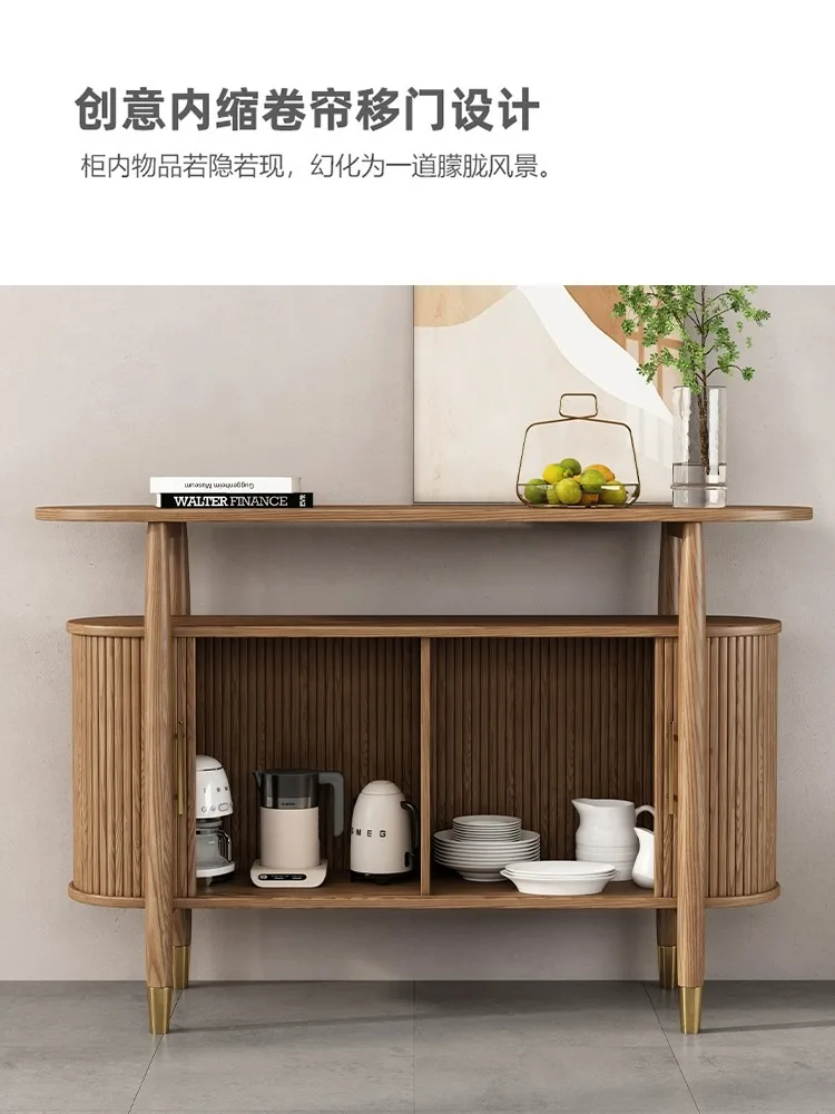 

Solid wood dining side cabinet, ash wood locker, modern simple shelf side cabinet, household tea cabinet
