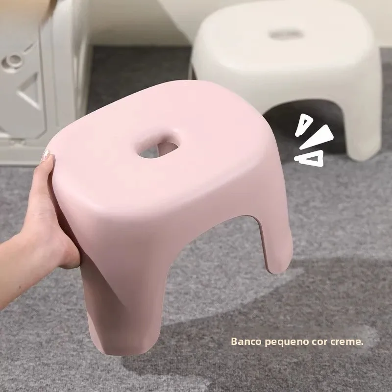 厚みのあるプラスチック製の小さなスツール漫画子供用椅子バスルーム滑り止めリビングルームフットレストスツール耐久性のある家庭用ベンチ