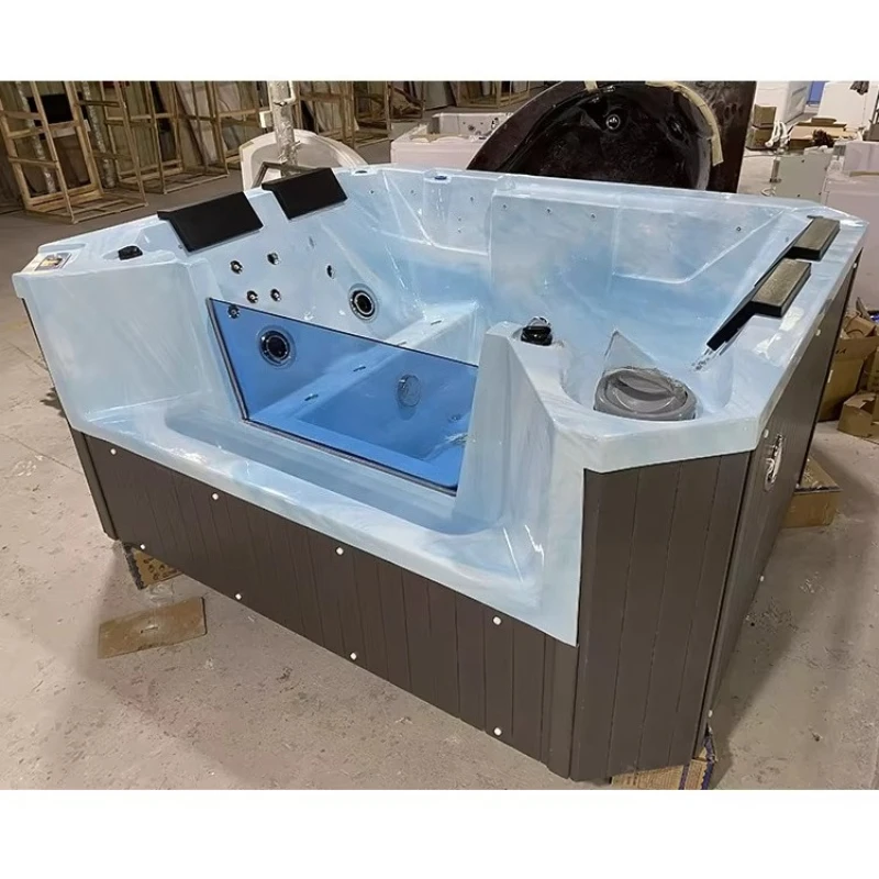 Portable Outdoor Whirlpool Hot Tub, 130 Jet Inflatable Bubble Spa, Heated Massage Pool for Patio & Yard