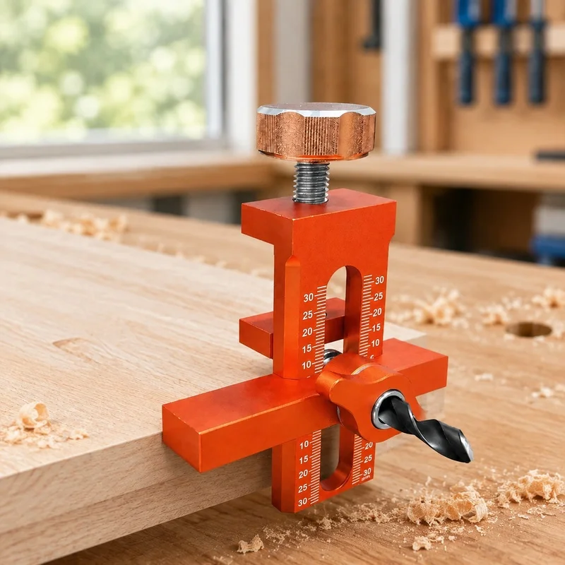 Dual-Function Mounting Tool for Precise Cabinet and Wardrobe Door Installation with Punch and Rebound Features
