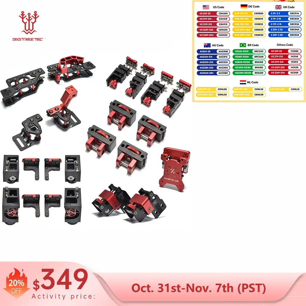 

BIGTREETECH CHAOTICLAB VORON2.4 CNC Parts Kit V2.0 Upgrade Lightweight Aluminum Alloy Frame CNC Kit High Precision High Strength