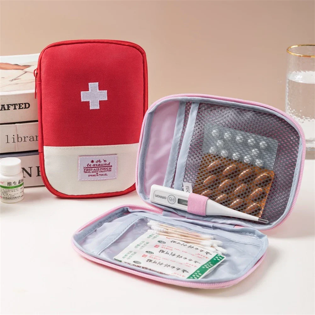 Kit de primeiros socorros portátil para viagem ao ar livre, mini bolsa de remédios, acampamento, útil, armazenamento de comprimidos domésticos, organizador, acessórios, suprimentos