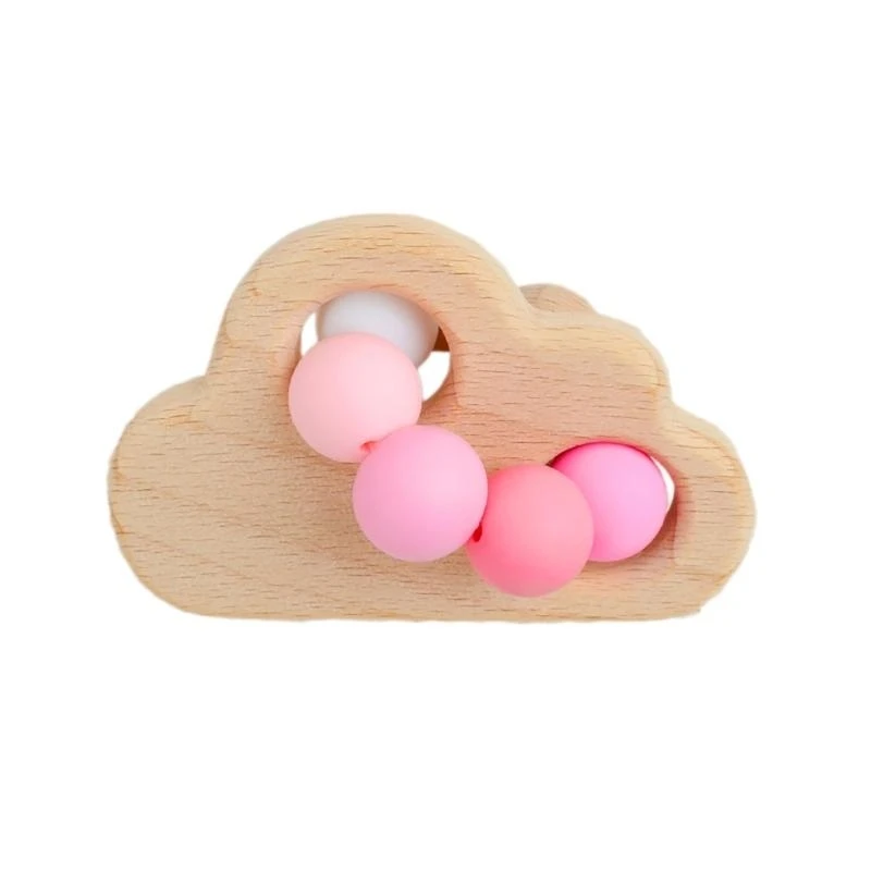 J15U سيليكون + لعبة عضاضة خشبية آمنة عضاضة فعالة لأسنان الطفل أداة تخفيف غير مريحة