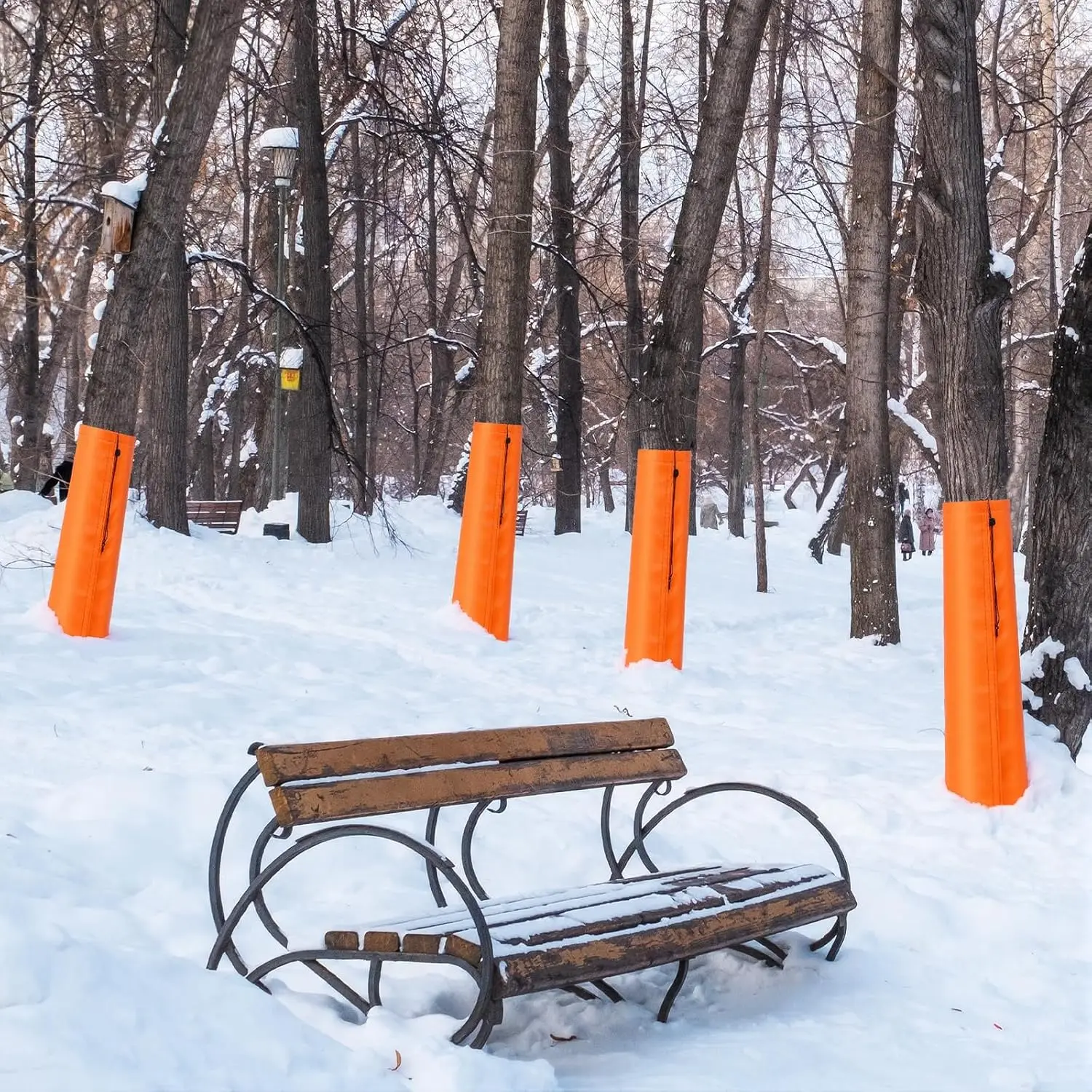 2pcs Oxford Tree Trunk Wrap Insulated Plant Freeze Protection Cover For Winter Frost Snow Wind Animal Deterrent Garden Tools