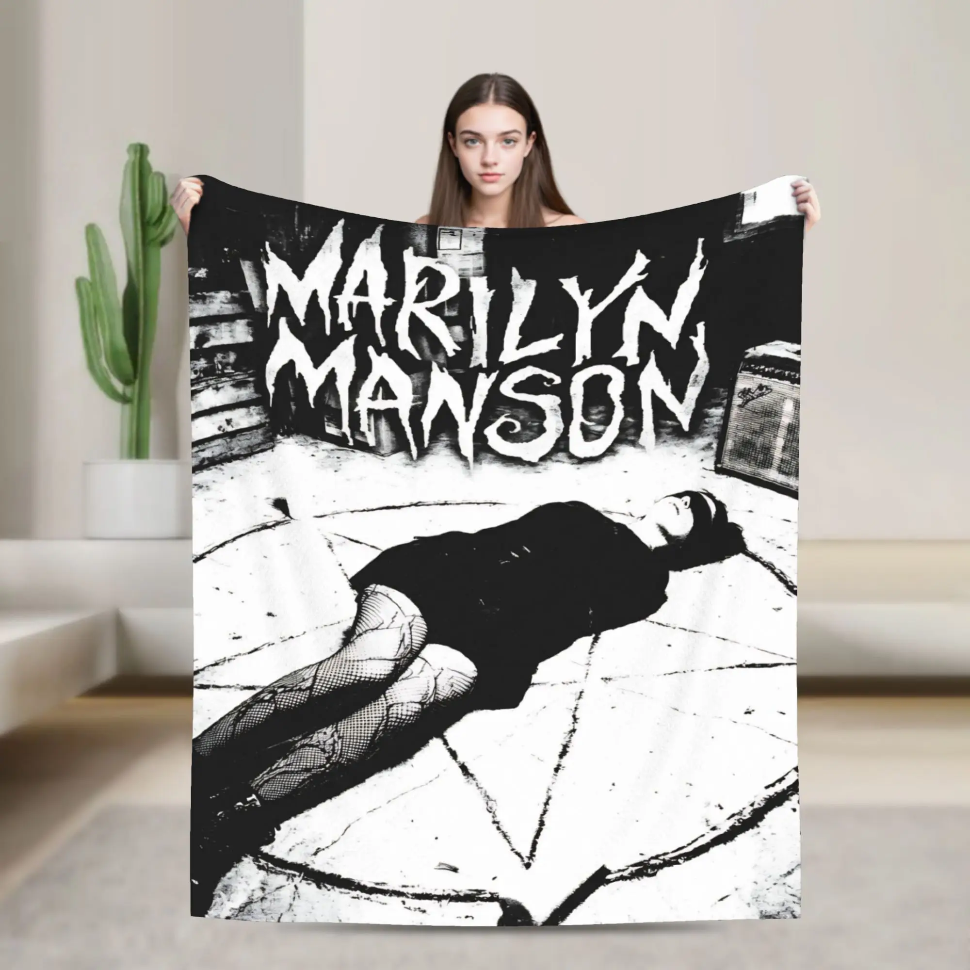 Marilyns Mansons Blankets Flannel  Relax Super Soft Throw Blankets for Home Bedspreads