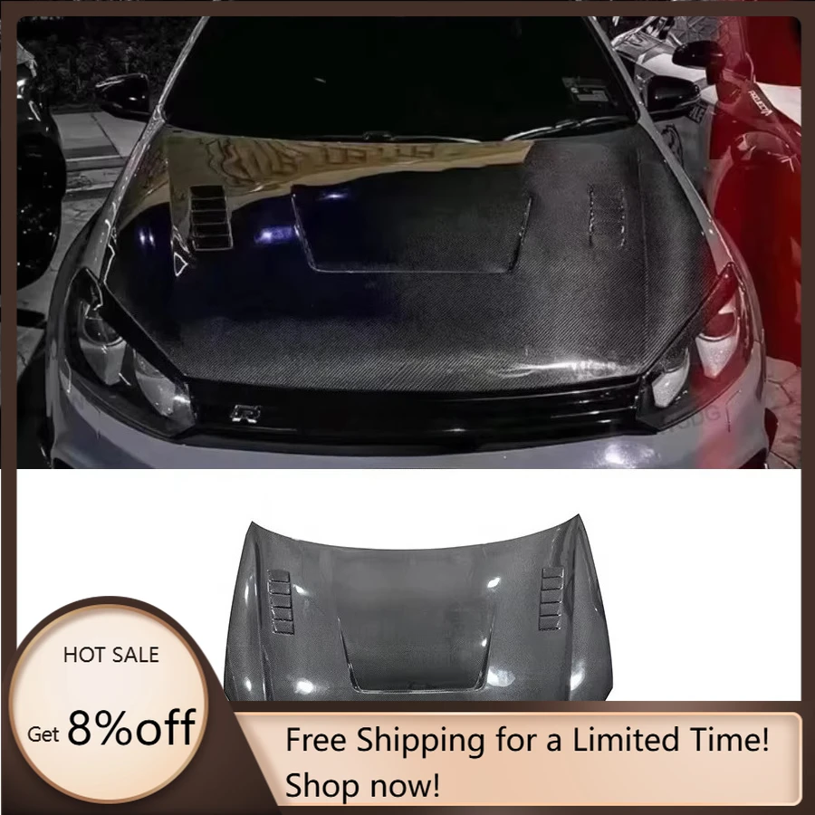 

Передний капот из углеродного волокна для Volkswagen'sGolf 6 GTI MK6 R20, передняя крышка двигателя, капот, комплект кузова автомобиля