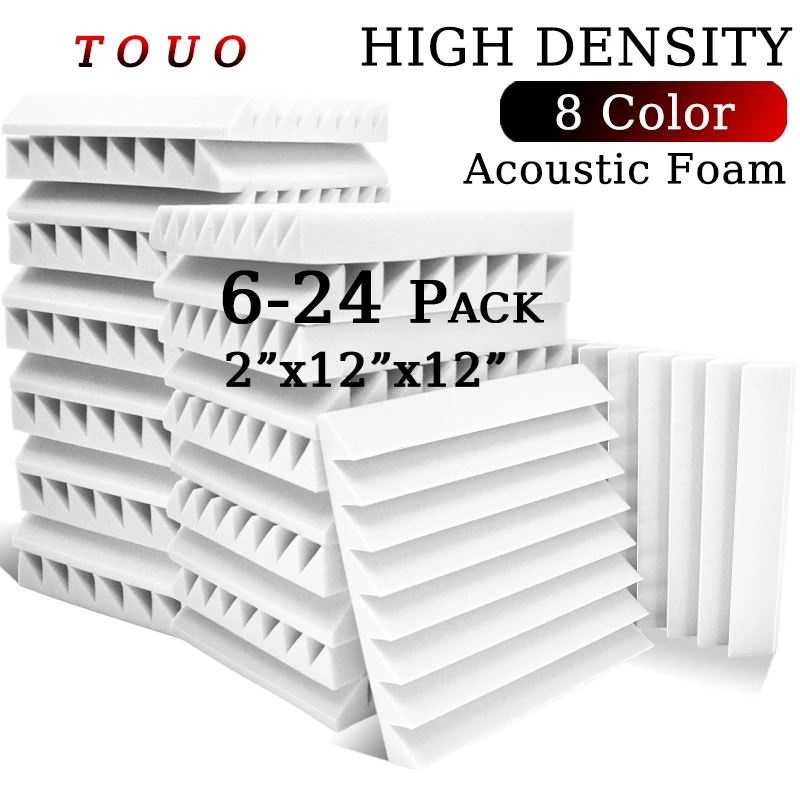 TOUO Absorption Foam Panel 6-24 Pcs Sound Absorber Sound Absorbing Foam 3D Decorative Sound-Absorbing Decor Wall Panel