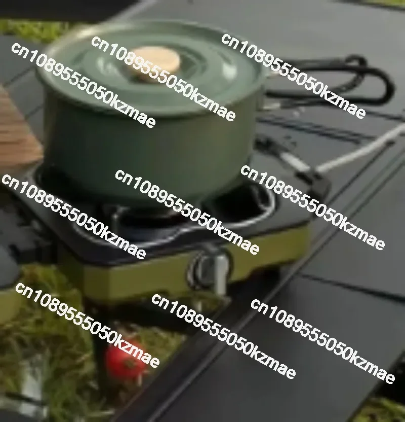 Portable Double Burner Camping Stove, High Power Folding Gas Stove, Outdoor BBQ Cooking Set for Picnic & Camping