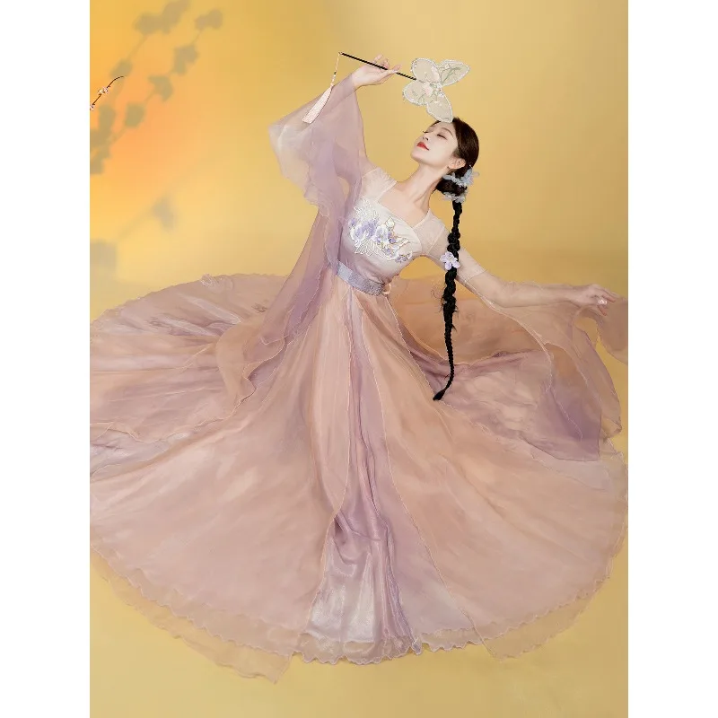 Classical dance performance clothes, big swing skirts, women's elegant 2025 new gauze clothes, art test practice clothes