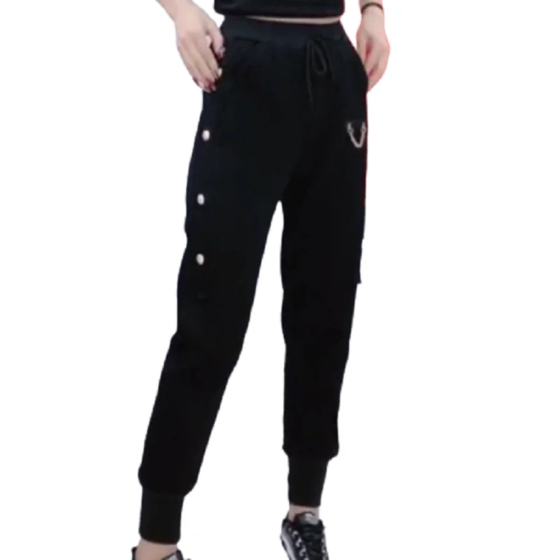 Pantaloni casual da donna a vita alta foderati in Fce pantaloni larghi dimagranti autunno inverno nuovi pantaloni lunghi larghi