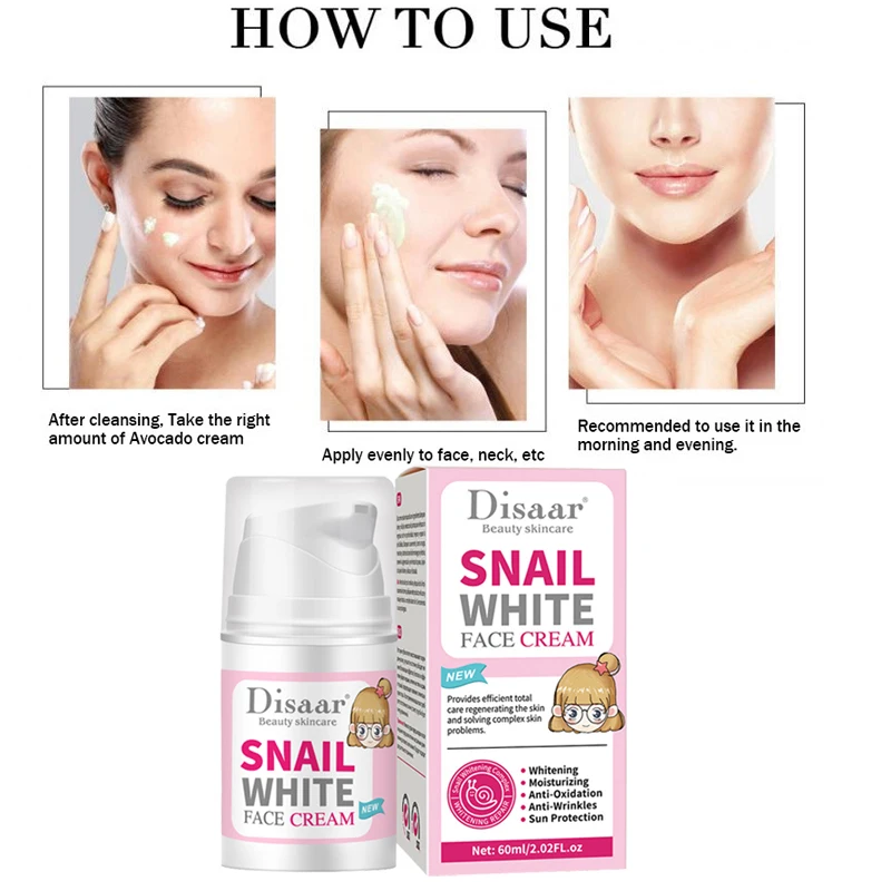 60ml Snail Collagen Cream Oil Control Shrink Pore Face Lift Moisturizing Nourishing Hydrating Smooth Repair Face Cream Skin Care