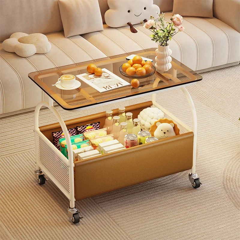 

Move Transparent Salon Trolley Glass Cream Wind Modern Bedroom Household Salon Trolley Save Space Belt Wheel Carrito Furniture