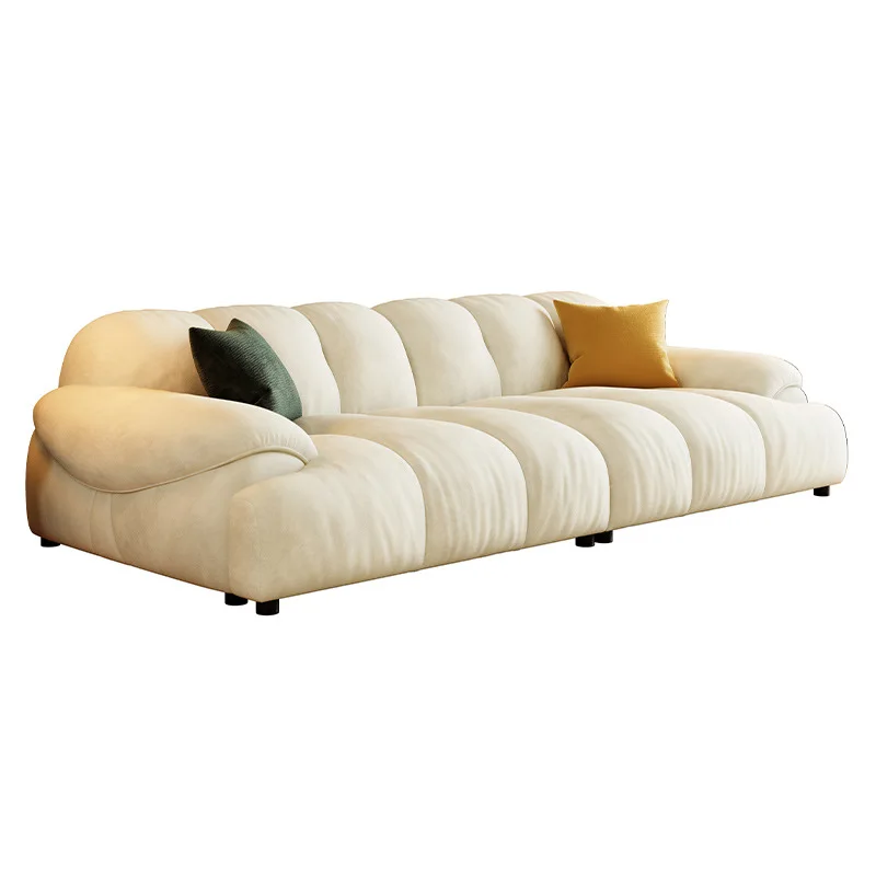 

Milk Fu cat scratching cloth high-end sofa living room household cream wind snow Neil small apartment fabric sofa