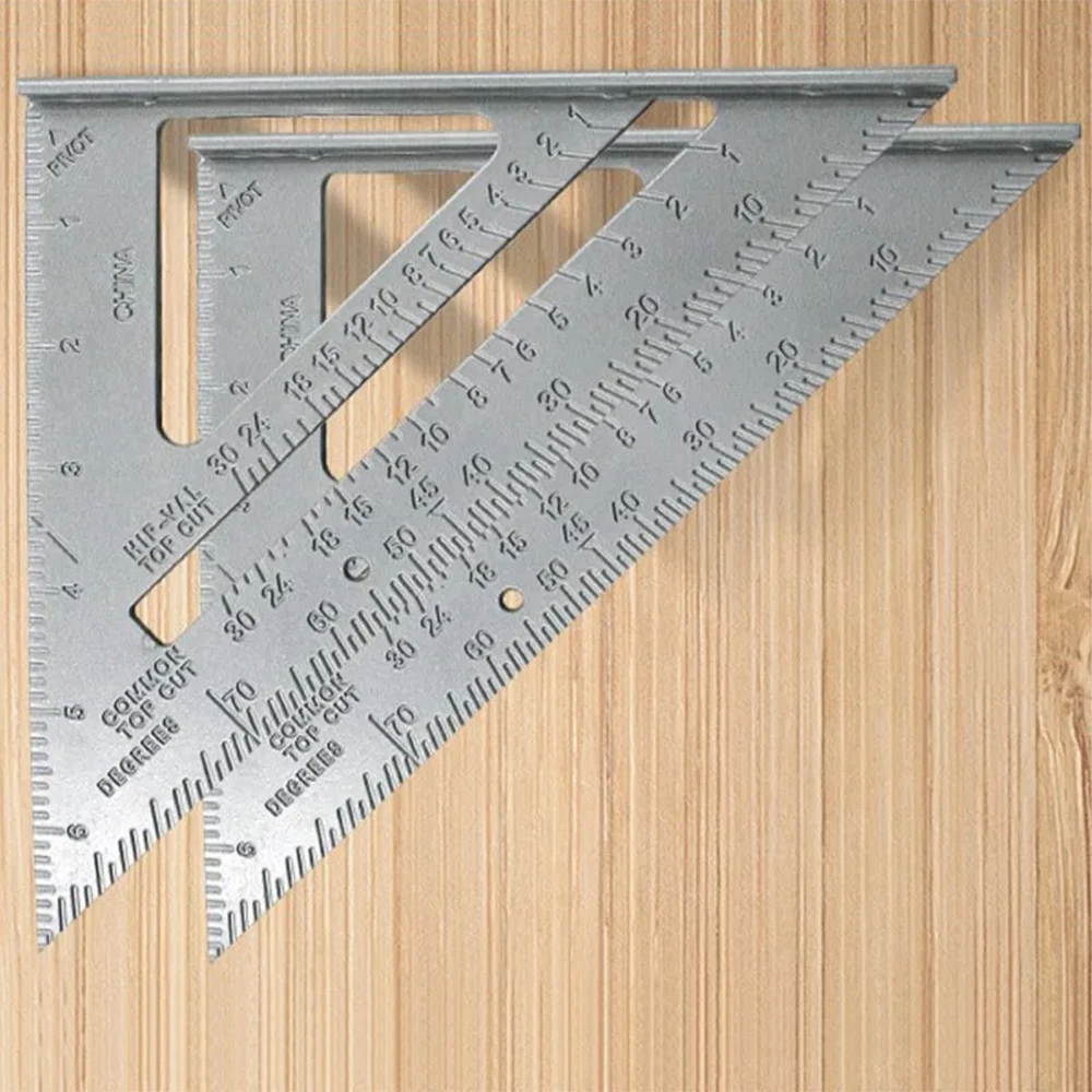 KATWAY 7 "مسطرة مثلثة دقيقة سميكة زاوية حاكم قياس سبائك الألومنيوم النجارة مثلث حاكم HH-AA140