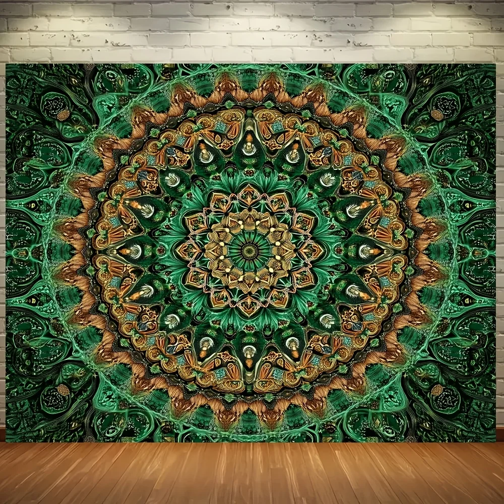 Bohemian Mandala Tapestry, Polyester Wall Hanging for Home Decor, Festive Wall Art, Boho Style, Use Without Electricity