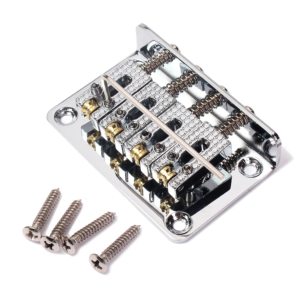 

GA901 Metal 4 String Bass Bridge Vintage Style Bridge for Guitar with 4 Screws and Bridge and Wrench (Silver)