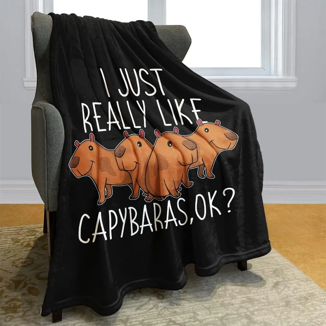 Bonita manta de capybaras, manta de forro polar suave y cálida, regalos para los amantes de Capybara