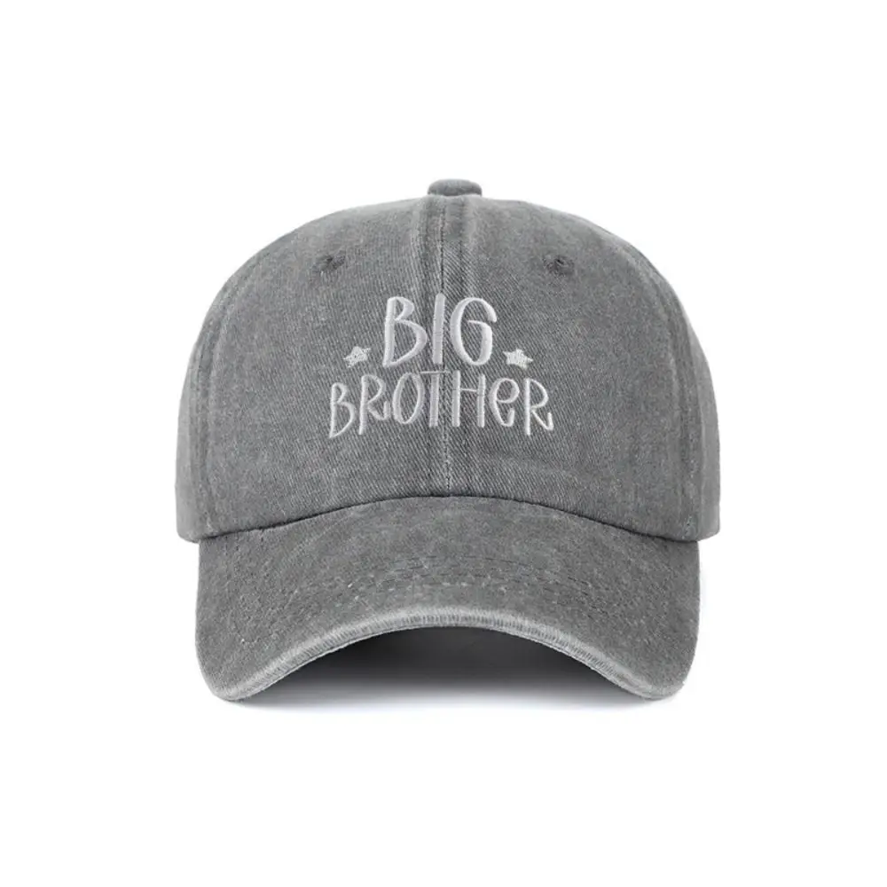 Fashion Washed Cotton Big Brother Big Sister Caps Adjustable Breathable Dad Hat Vintage Sport Visors Cap Gifts
