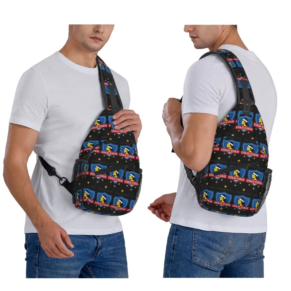 Social Y Deportivo Colo-Colo Chest Bag Men Sling Crossbody Backpack Chest Bag Traveling Hiking Daypack Shoulder Bag