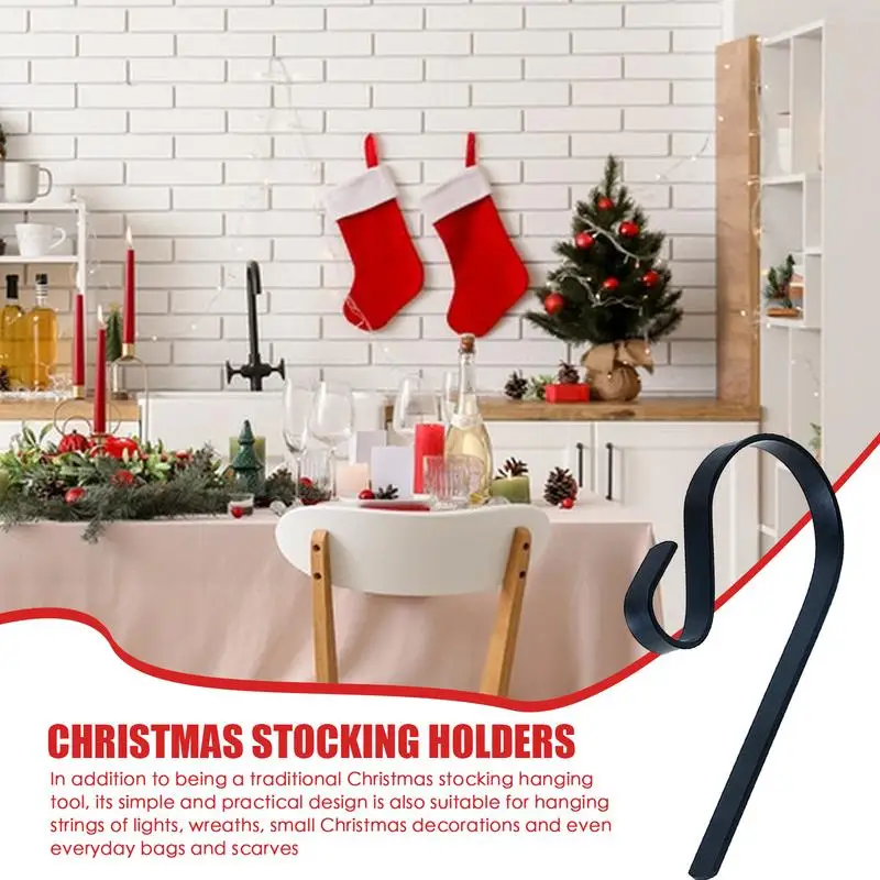 Stocking Holder 5X Multi-Purpose Hooks Protective Non-Slip Pads Christmas Stocking Holders For Party Decoration