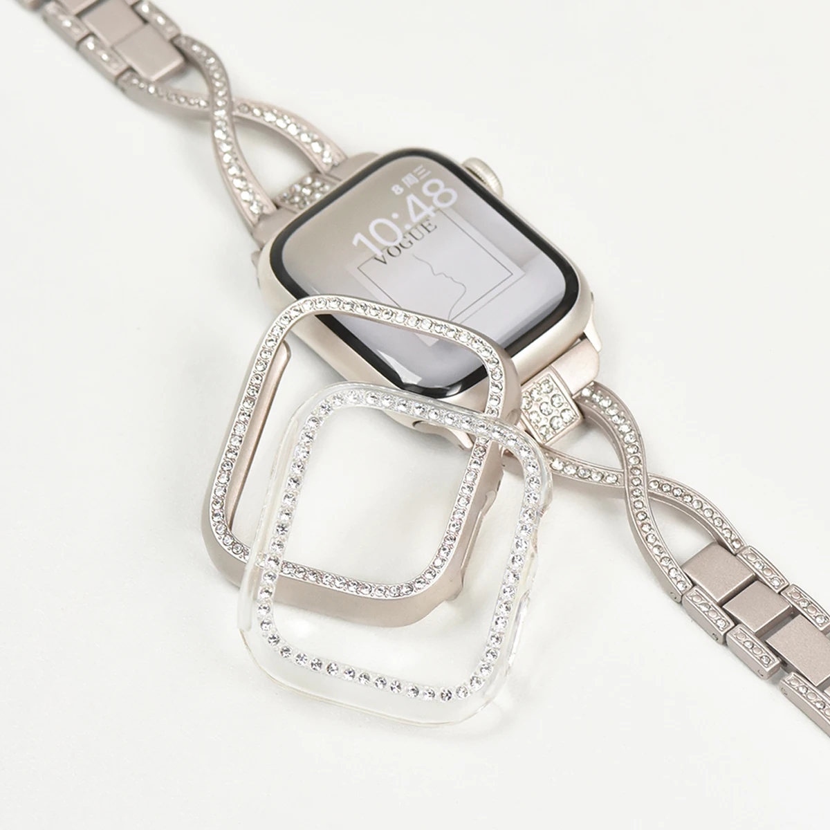 Carcasa rígida de diamante para Apple Watch, carcasa protectora de 40, 44 y 42mm para iWatch 4, 5, 6, SE, 7, 8, 9, 41 y 45mm