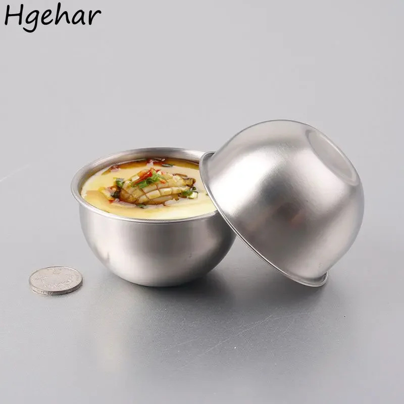 New Mini Stainless Steel Bowl Kitchen High Temperature Resistance Rice Soup Food Container Durable Household Bowls Eco-Friendly