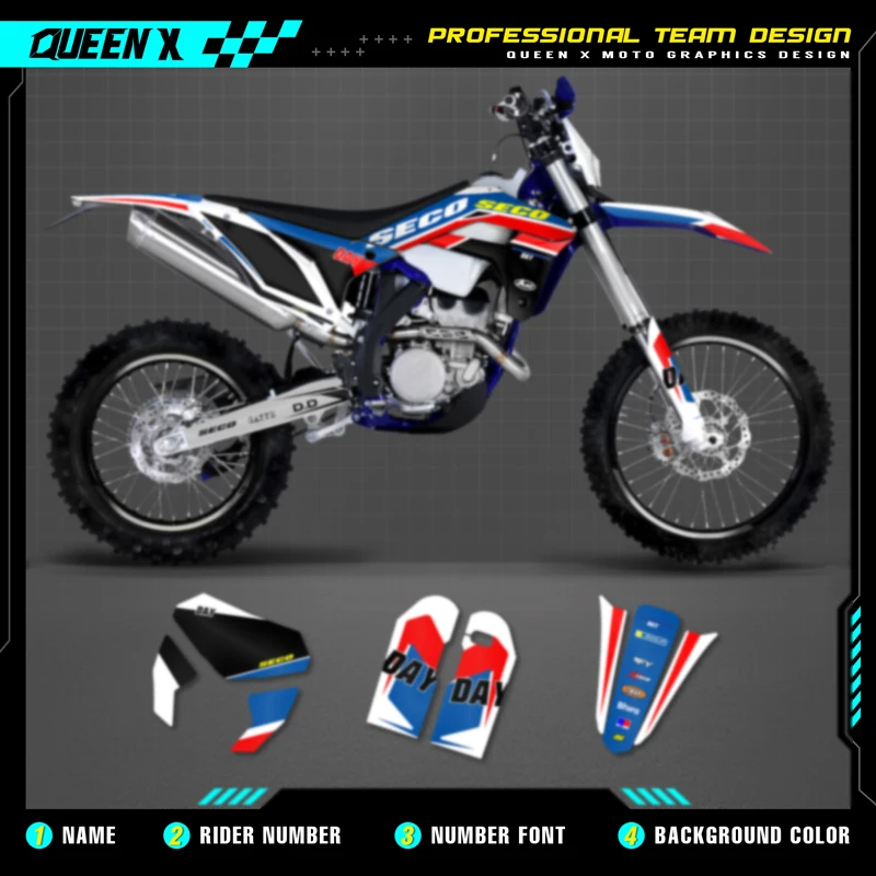 

Queen X MOTOR Custom Team Graphics Decals Stickers Kit For Sherco Decal 2017 2018 2019 2020 SE 250 300 SEF250 300 019