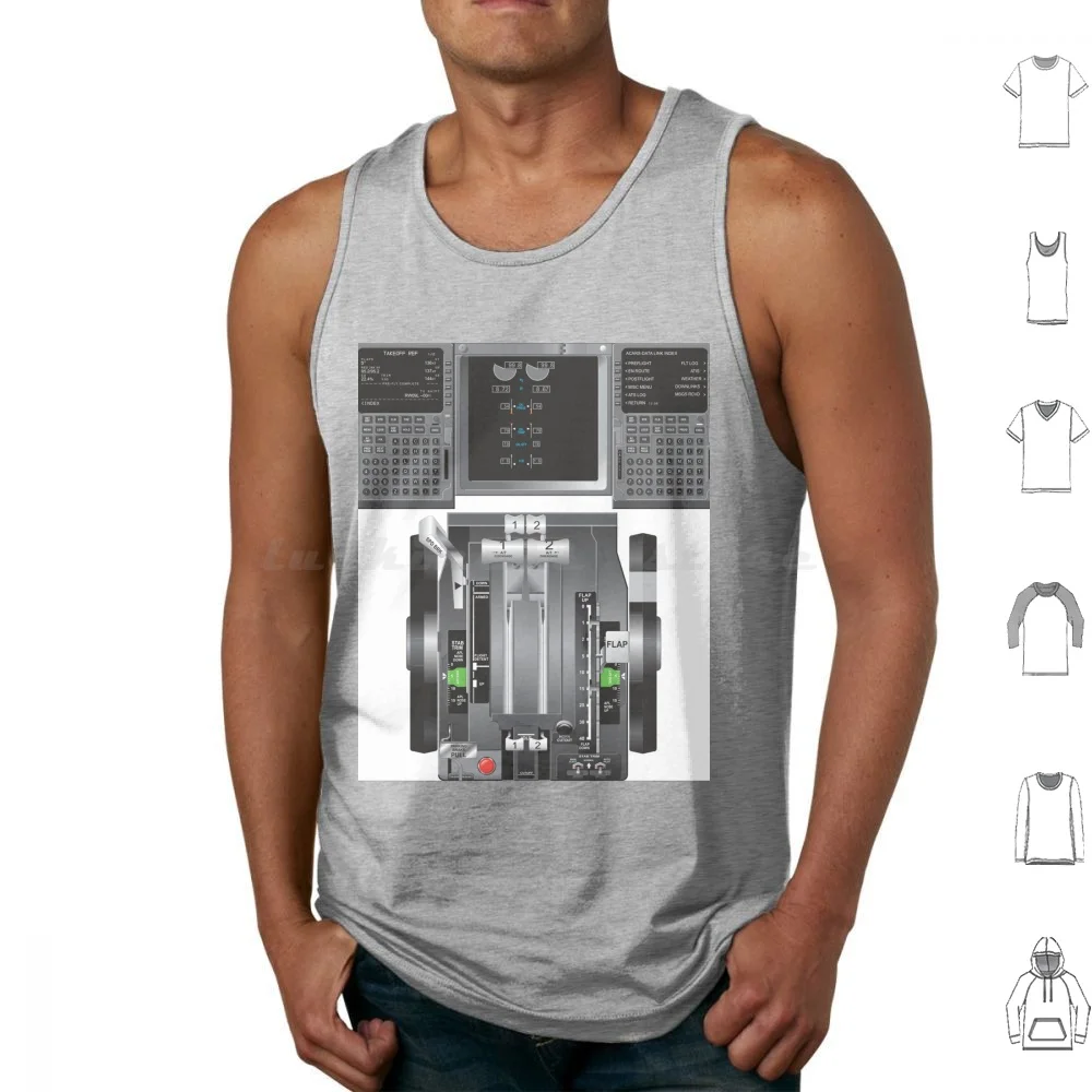 B737 Cockpit Engine Throttle And Cdu's Maquette Tank Tops Vest Sleeveless Boeing 737 Boeing 737 Boeing 737 Boeing 737 Boeing